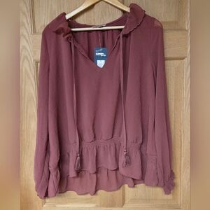Universal Thread Women's Blouse in‎ Dark Mauve XL